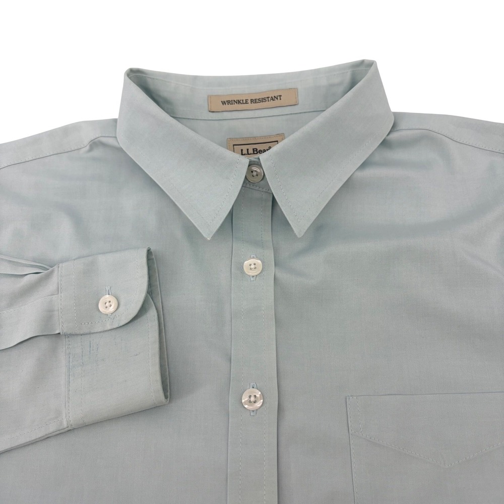 LL Bean Womens Button‎ Down Top Long Sleeve Shirt Wrinkle Resistant Size M